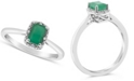 Macy's Emerald (5/8 ct. t.w.) and Diamond Accent Ring in Sterling Silver
